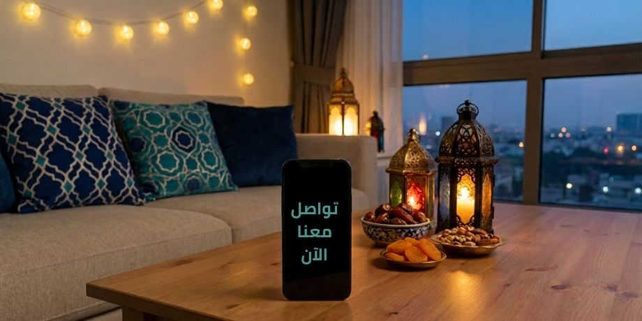 صورة تحتوي على هاتف محمول وأجواء رمضانية