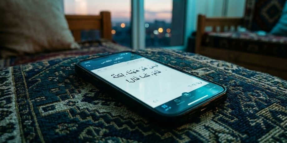 صورة تحتوي على هاتف محمول به تطبيق للكتاب المقدس